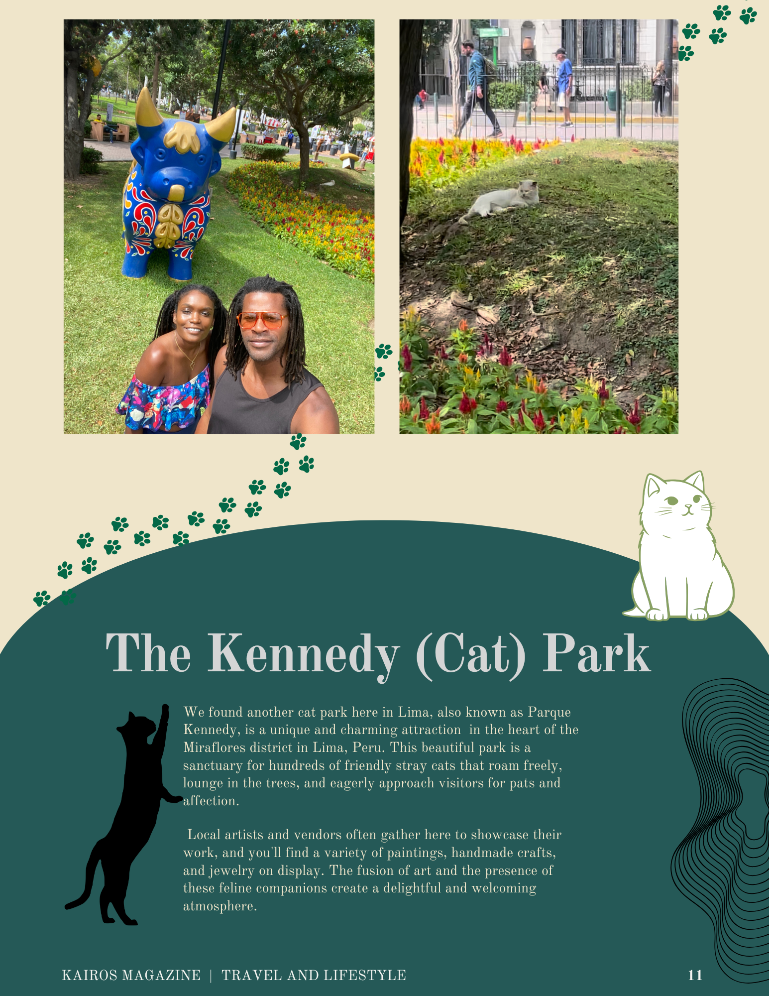 Adorable cats in Lima's famous park
