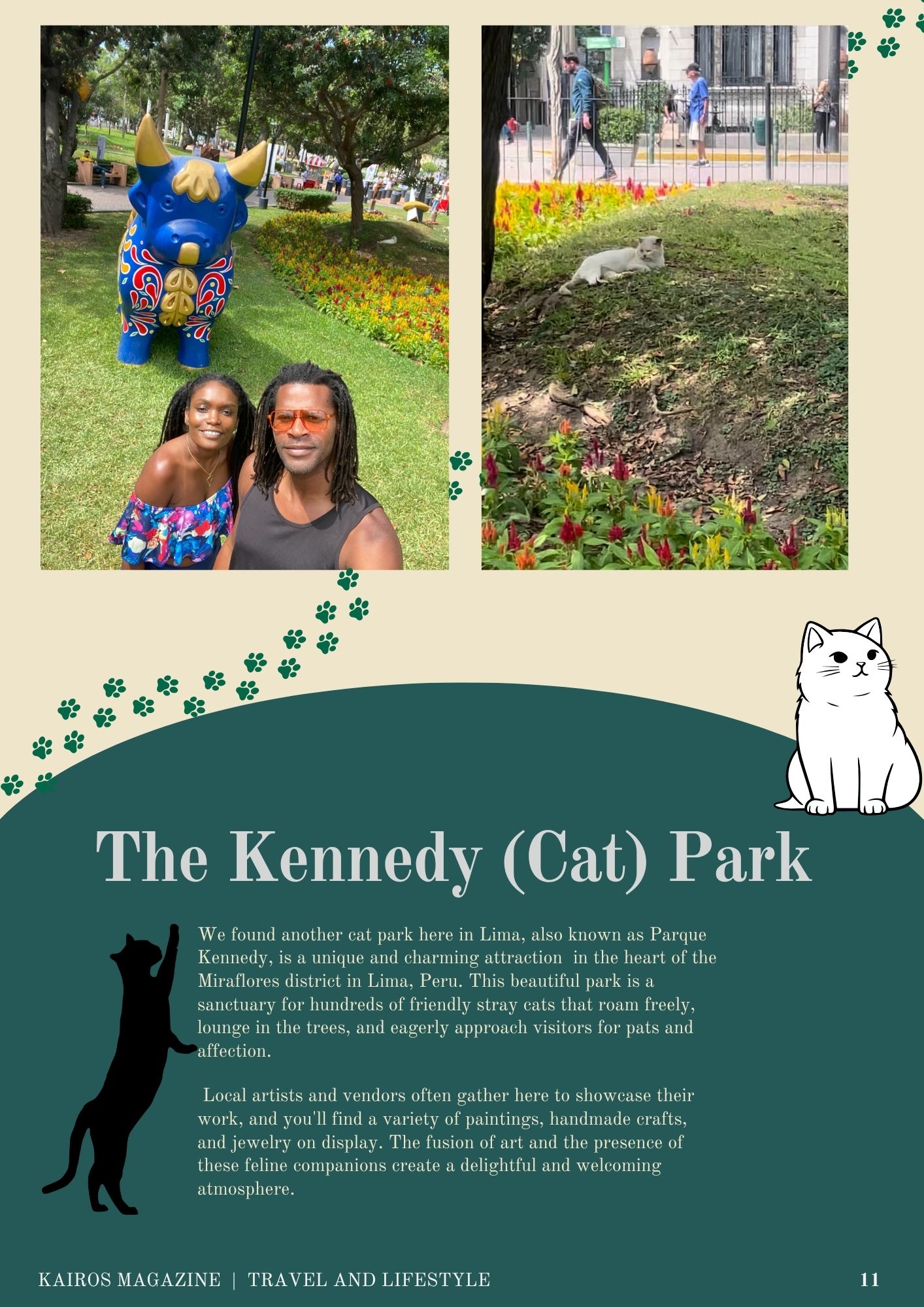 Adorable cats in Lima's famous park